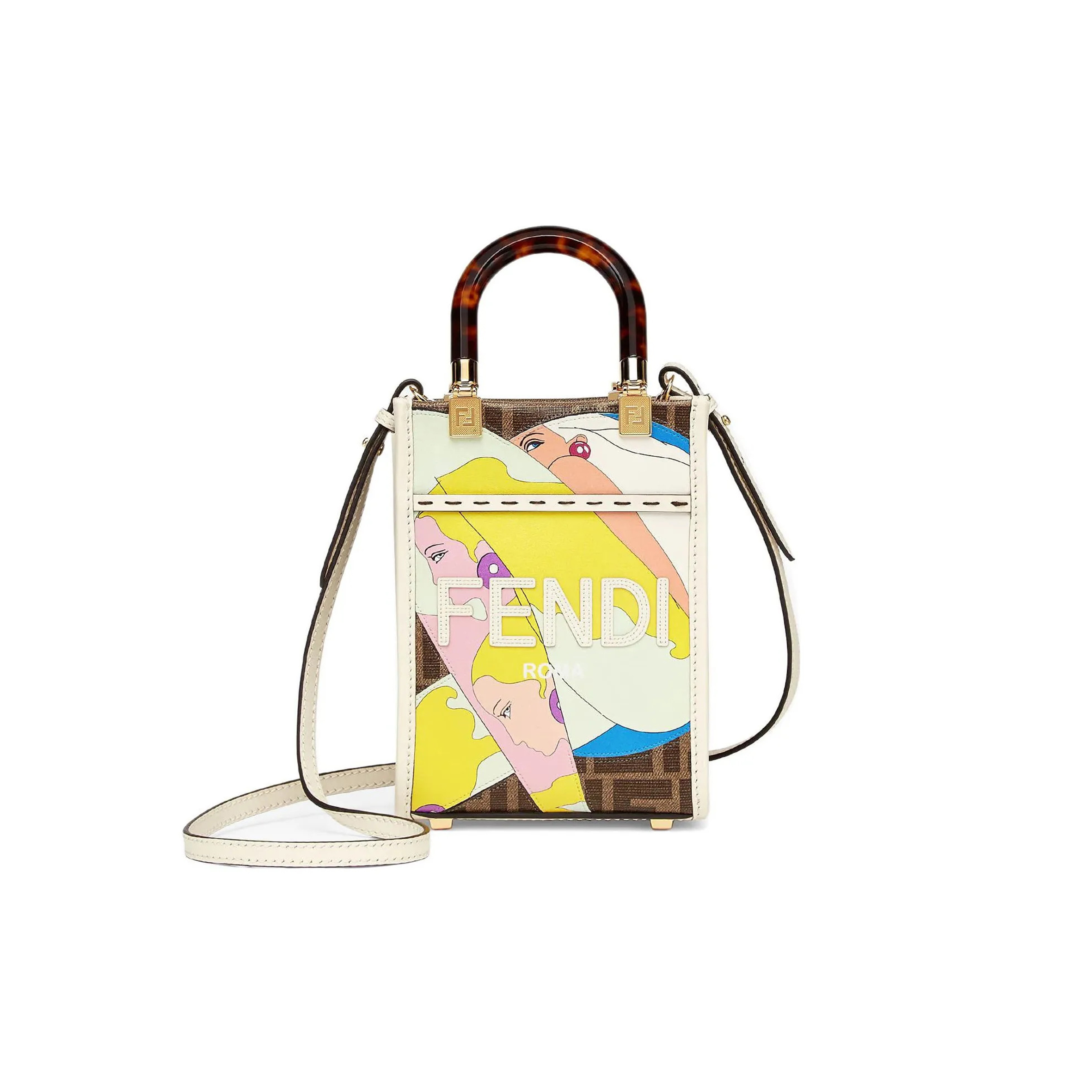 F**di mini sunshine shopper tote crossbody bag 8bs051ajh9f1hdv (18*13*6.5cm)